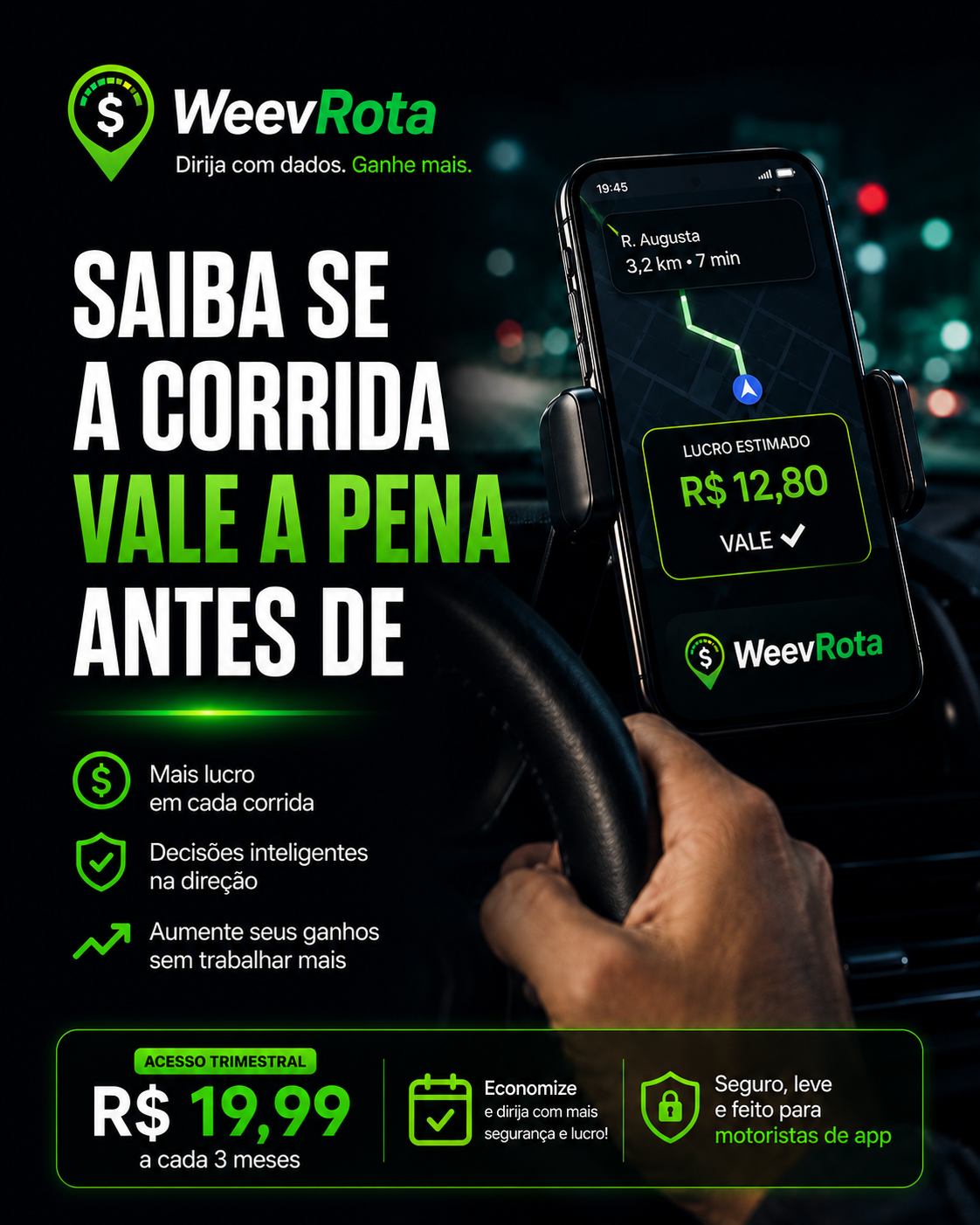 WeevRota — Saiba se a corrida vale a pena antes de aceitar