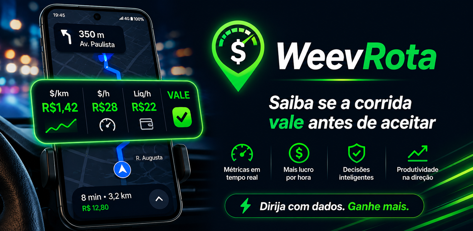 WeevRota — Saiba se a corrida vale antes de aceitar